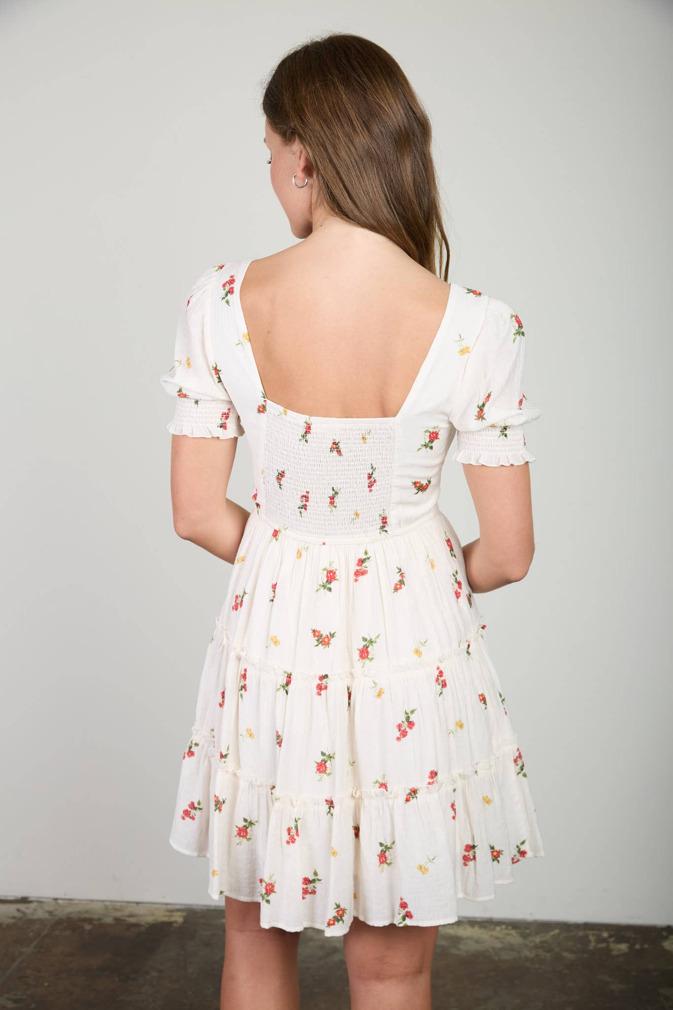 BELLA BLOOM TIERED MINI DRESS