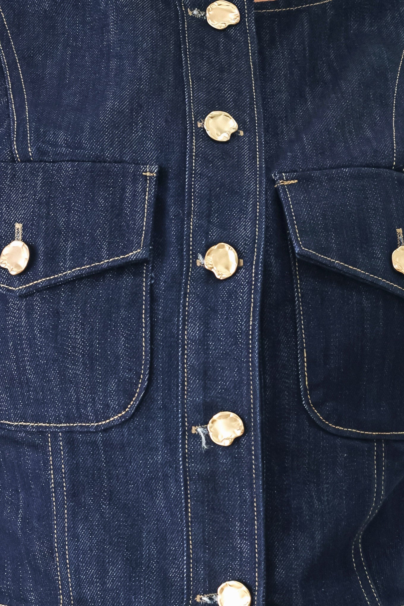 ICONIC INDIGO DENIM CROP VEST