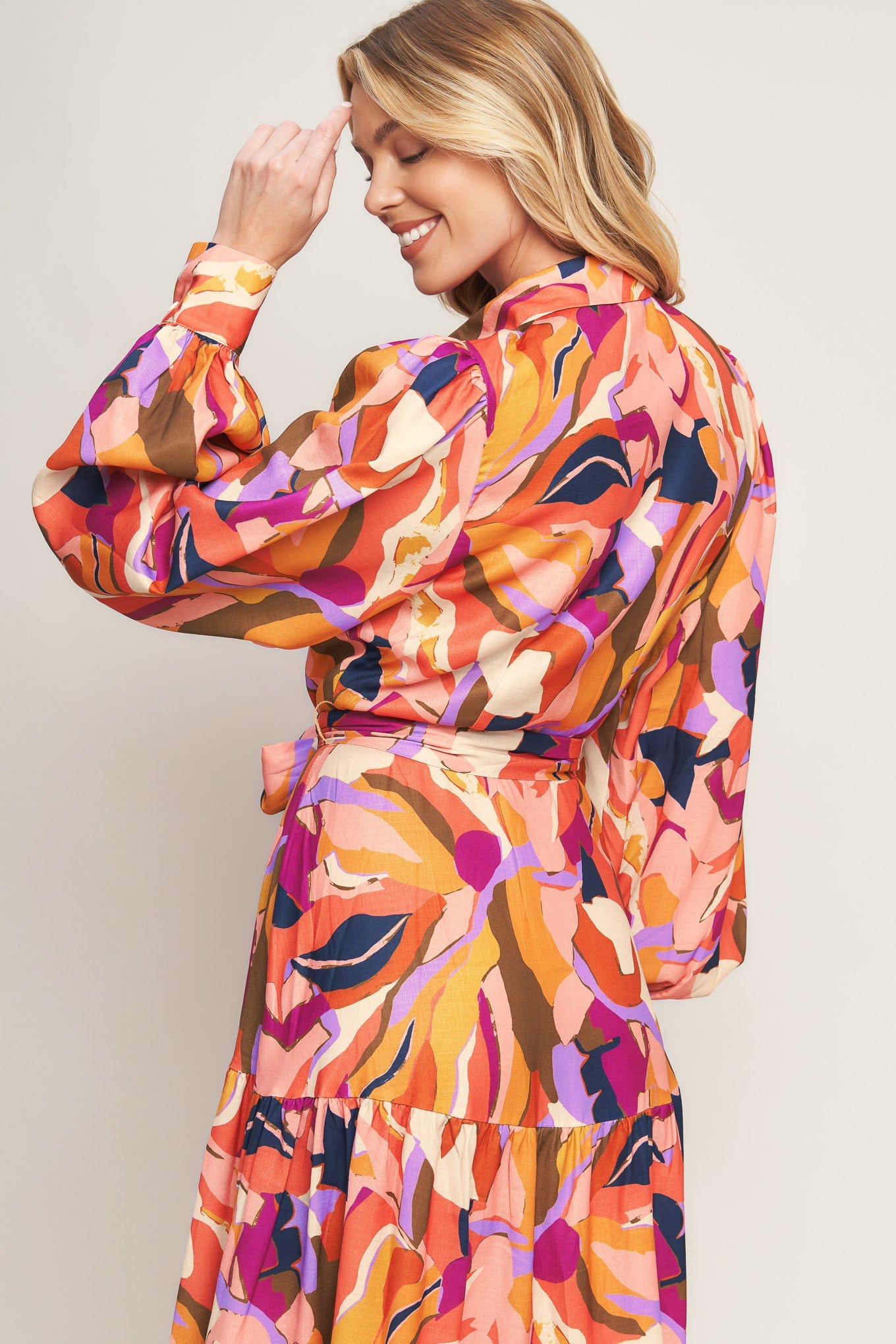 ROSEWOOD ROMANCE WOVEN MIDI DRESS