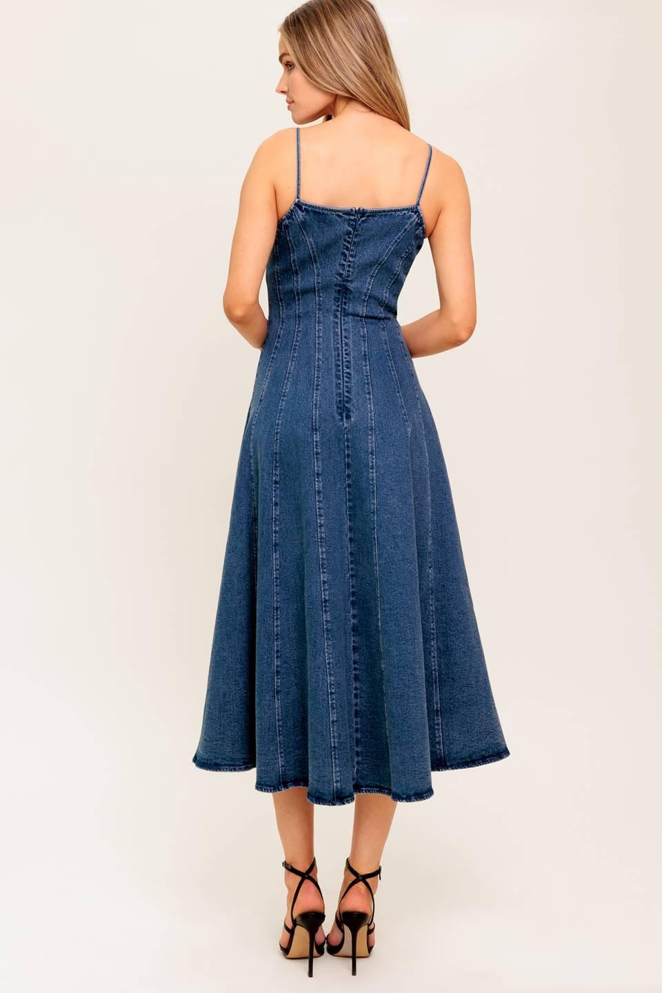 VANILLA COVE DENIM MIDI DRESS