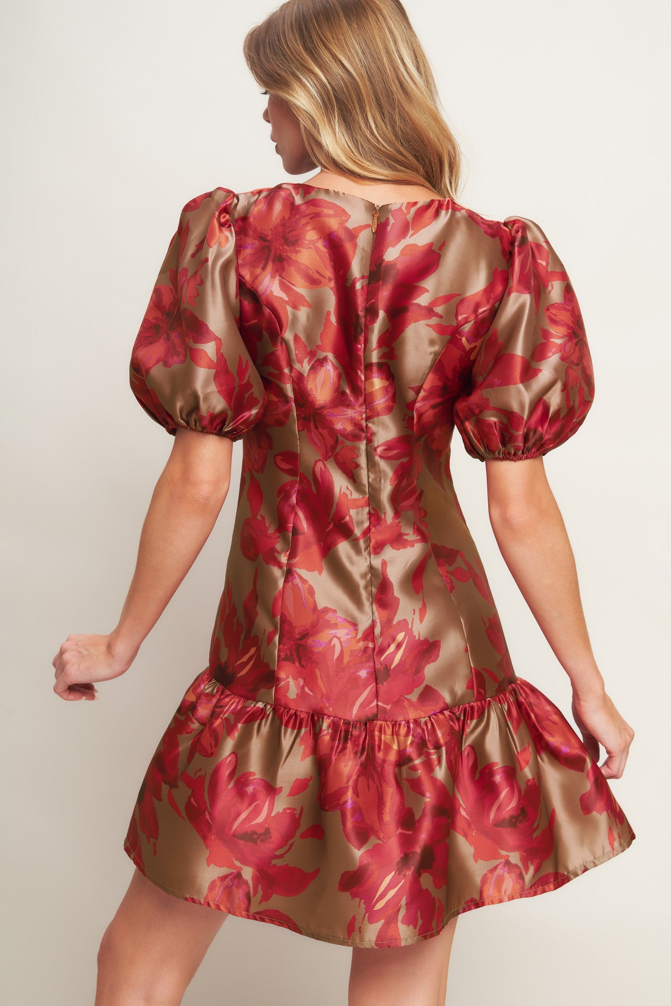 GARDENIA FIRE WOVEN MINI DRESS