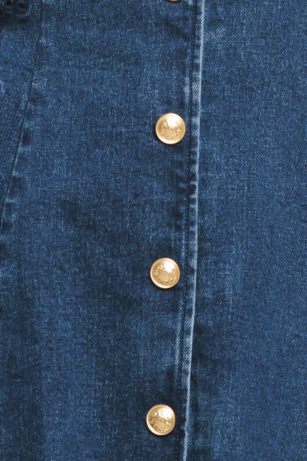 INDIGO FLARE DENIM MINI DRESS