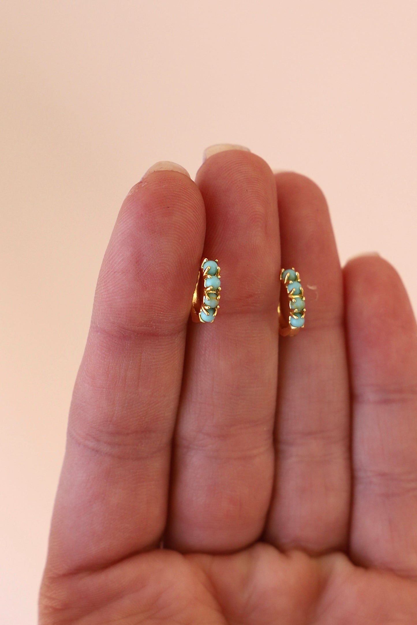 MINI TURQUOISE HOOPS