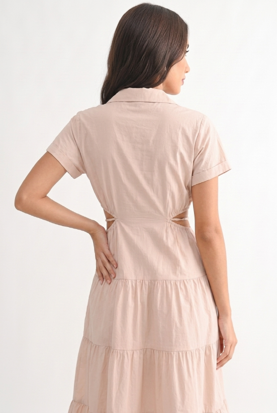 AURORA BLUSH MIDI DRESS