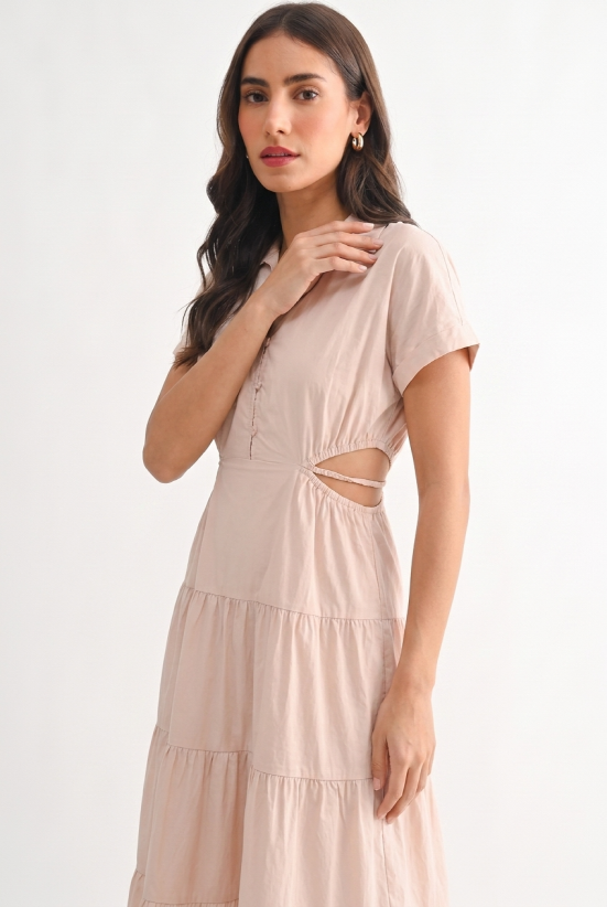 AURORA BLUSH MIDI DRESS
