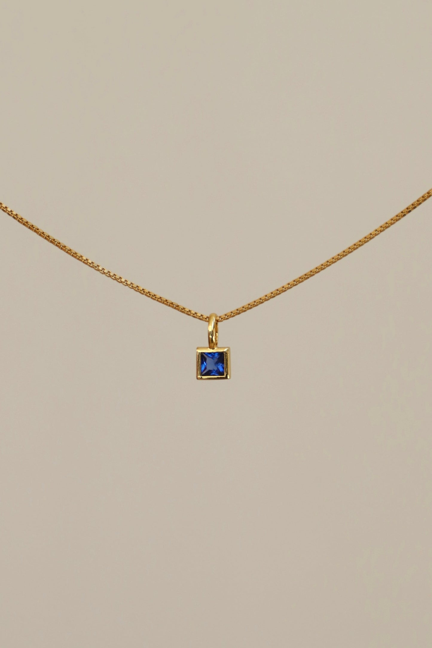 SQUARE BEZEL BIRTHSTONE CHARM