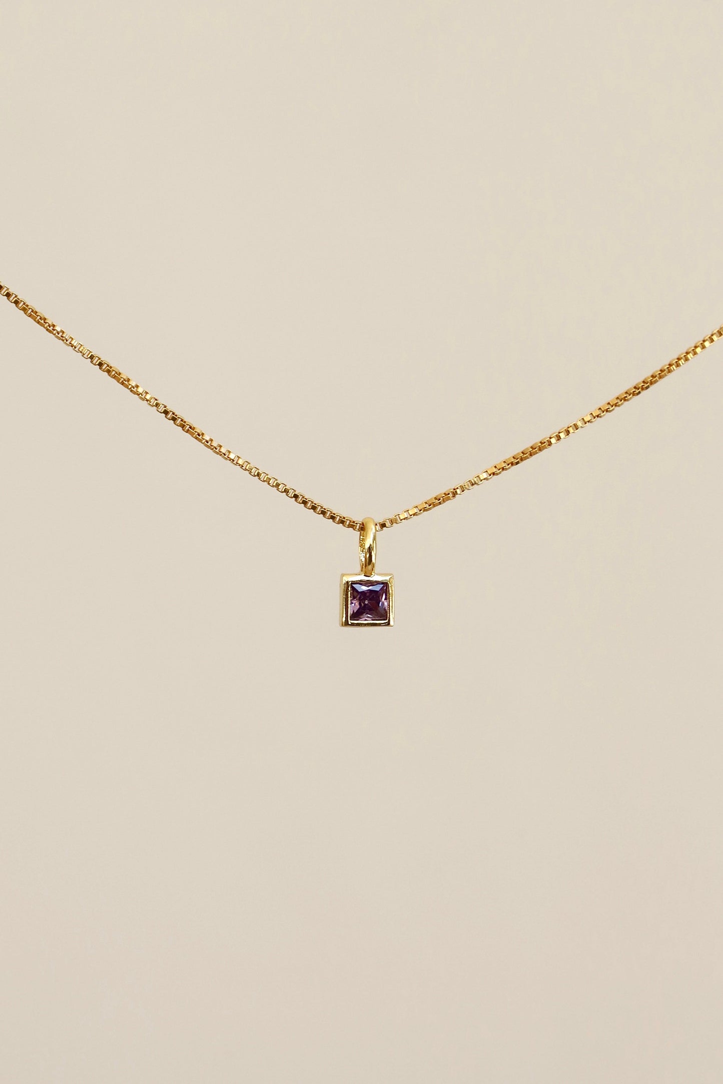 SQUARE BEZEL BIRTHSTONE CHARM