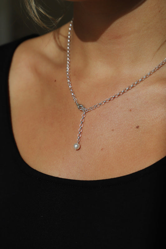 SILVER ROLO CHAIN NECKLACE
