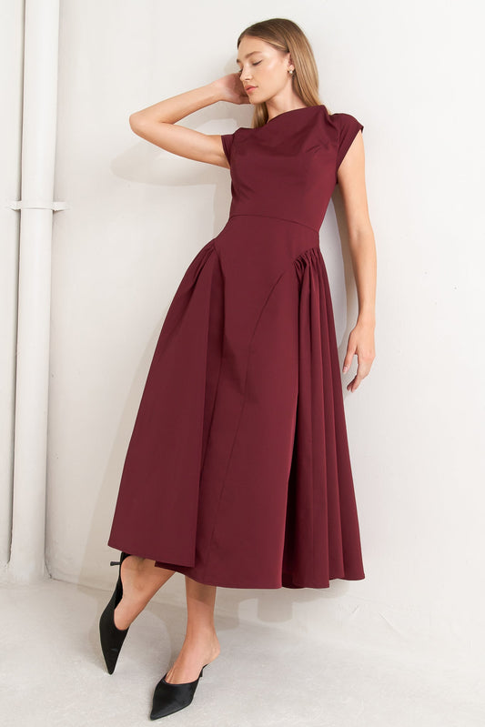 BERRY ARCHIVE ELEGANCE WOVEN MIDI DRESS