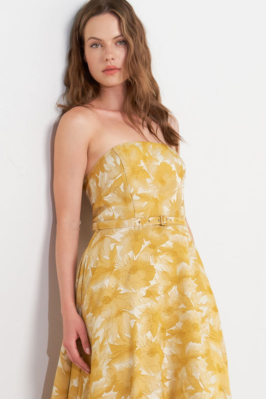 VERA BLOOM JACQUARD MIDI DRESS