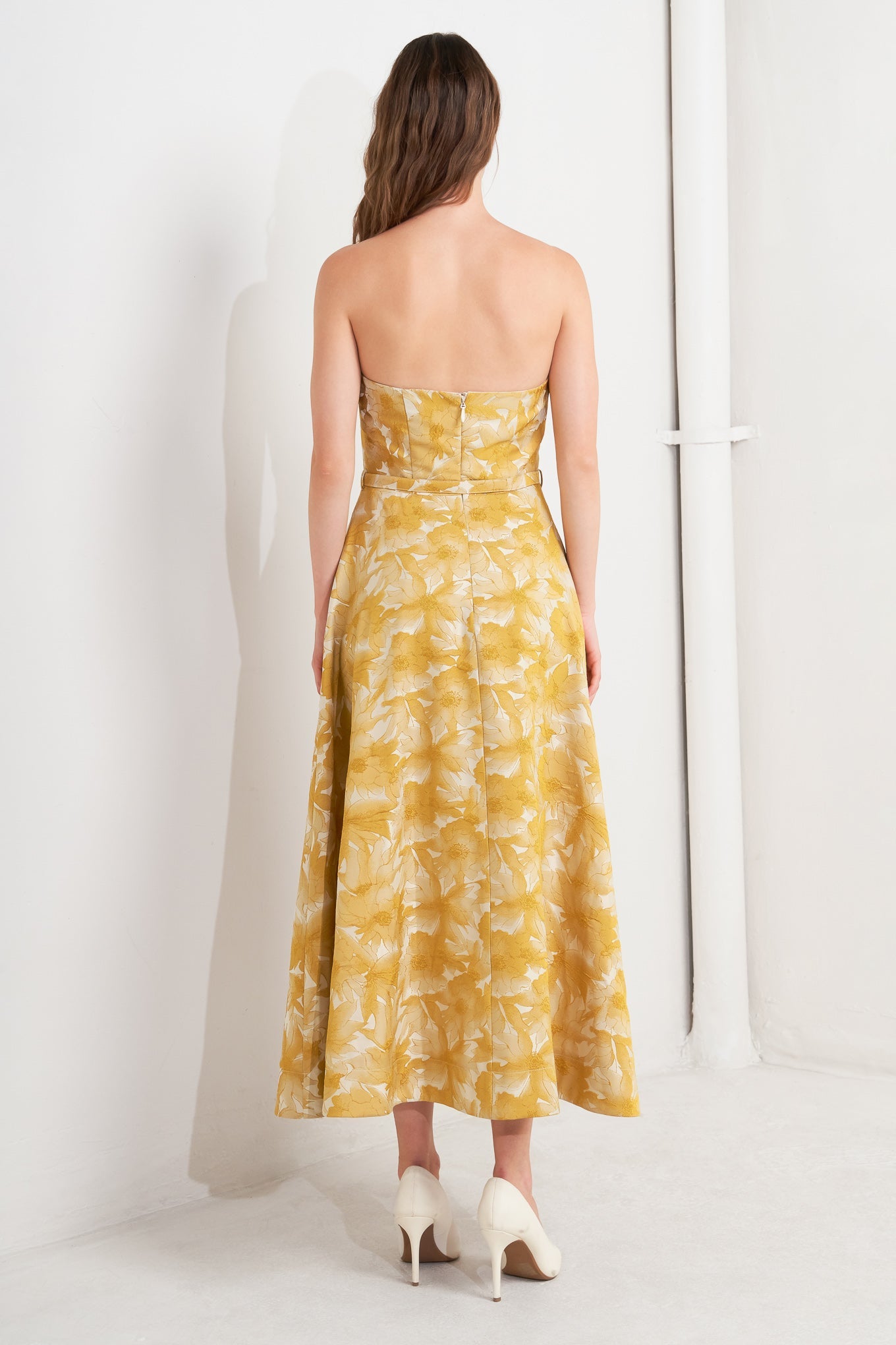 VERA BLOOM JACQUARD MIDI DRESS