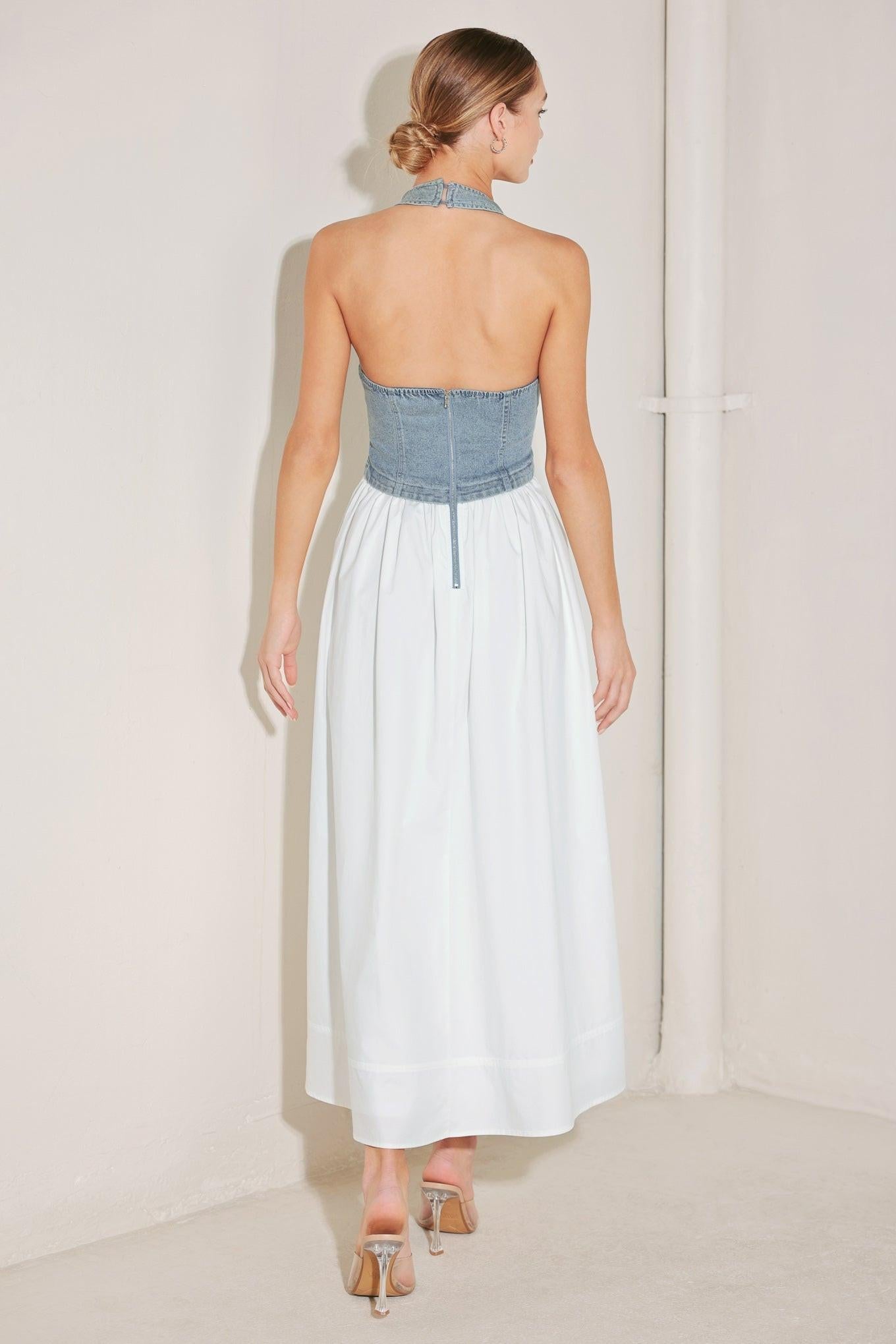 CITY TO COAST WOVEN MIDI DRESS
