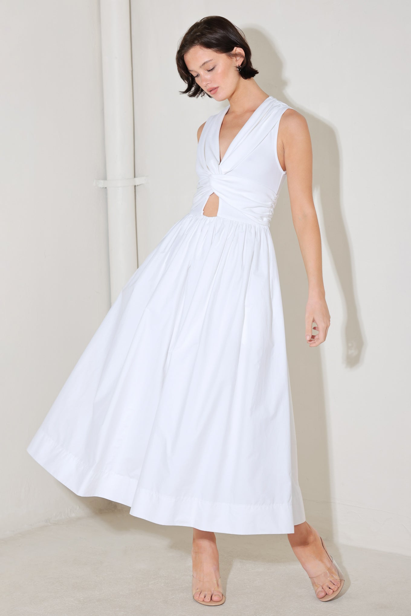ANGEL VEIL WHITE MIDI DRESS