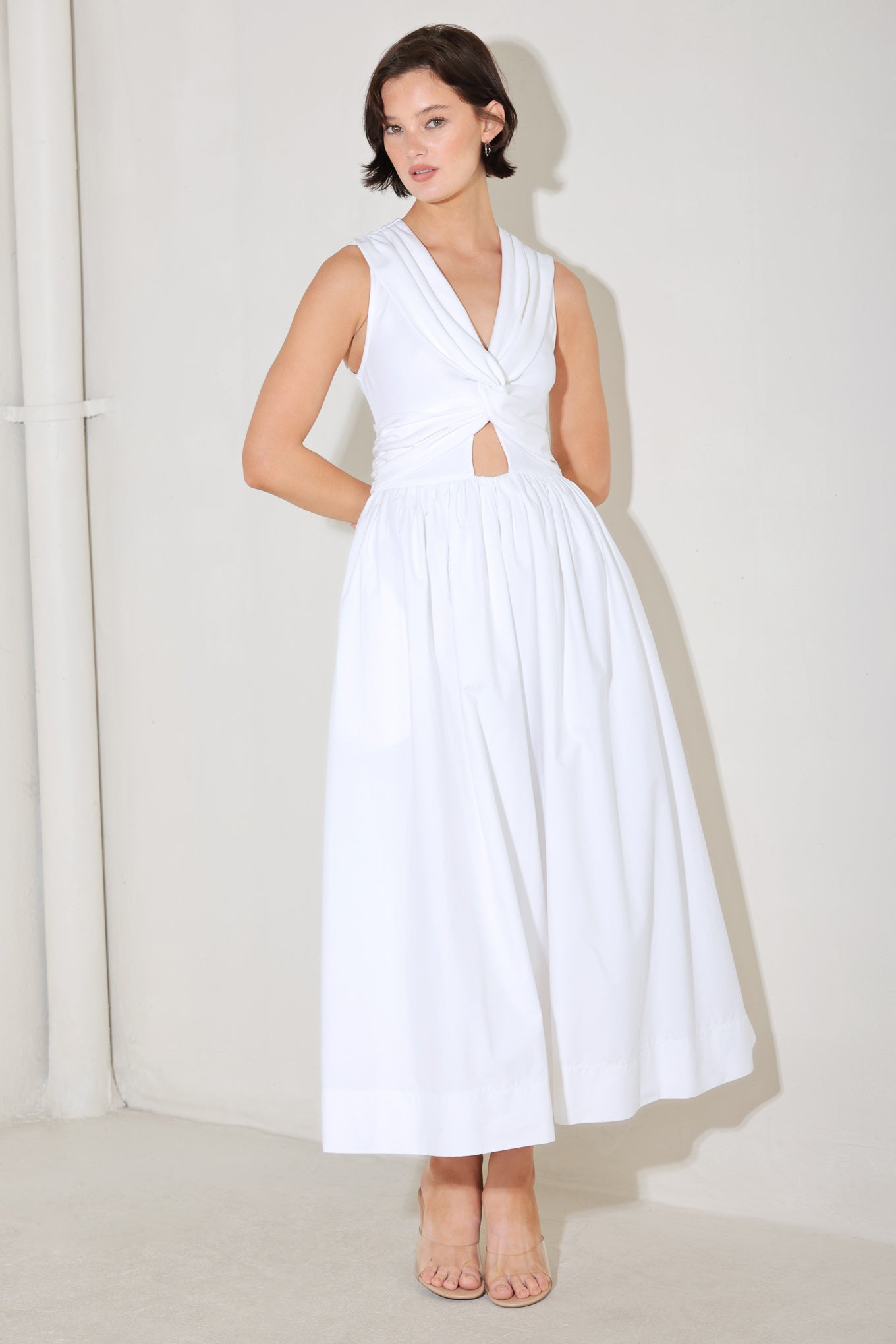 ANGEL VEIL WHITE MIDI DRESS