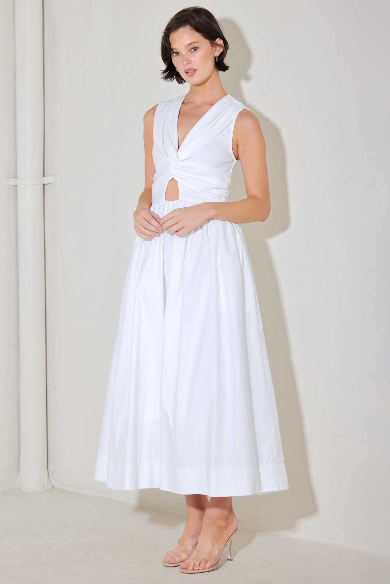ANGEL VEIL WHITE MIDI DRESS