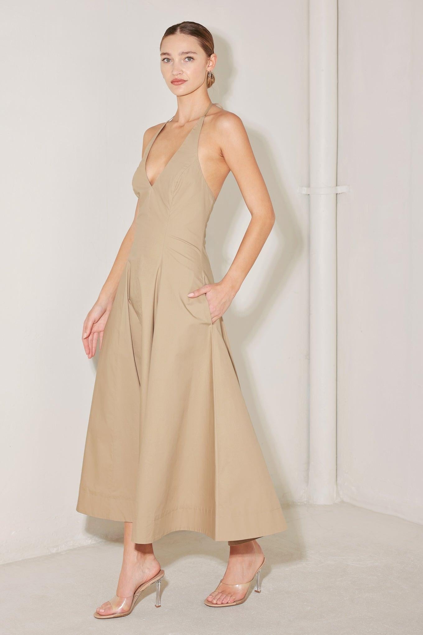 RESORT MAIN CHARACTER WOVEN MIDI DRESS