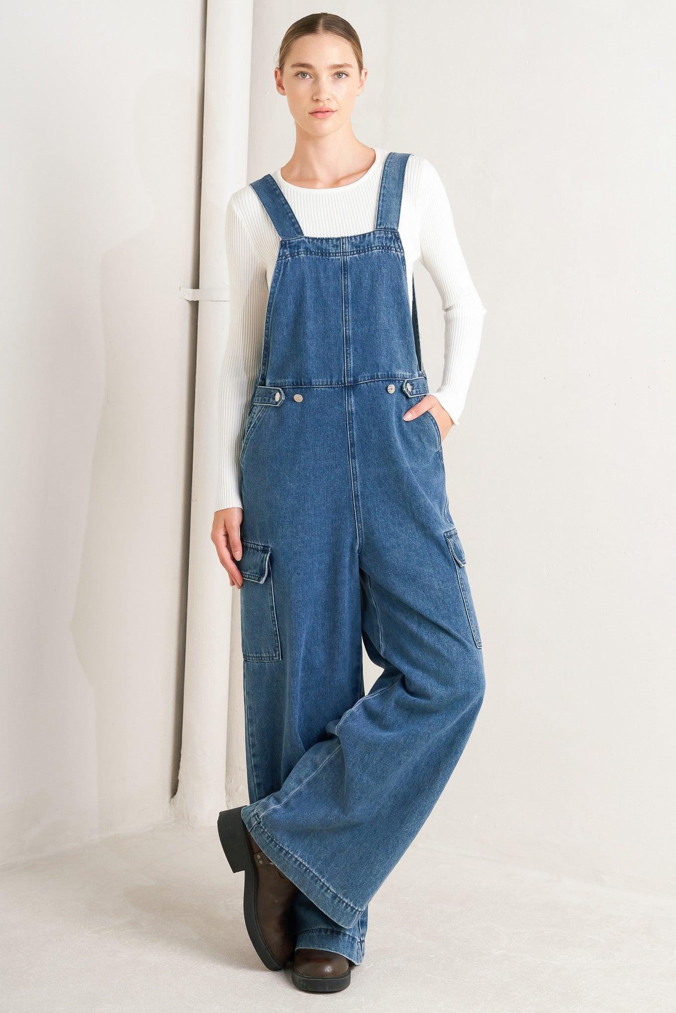 LET ME TALK DENIM CARGO PANTS