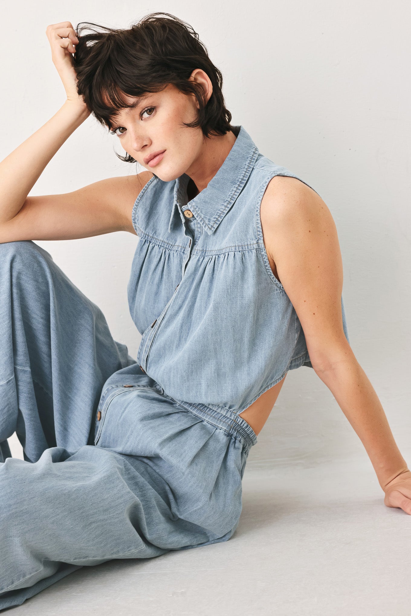 OCEAN AIR DENIM JUMPSUIT