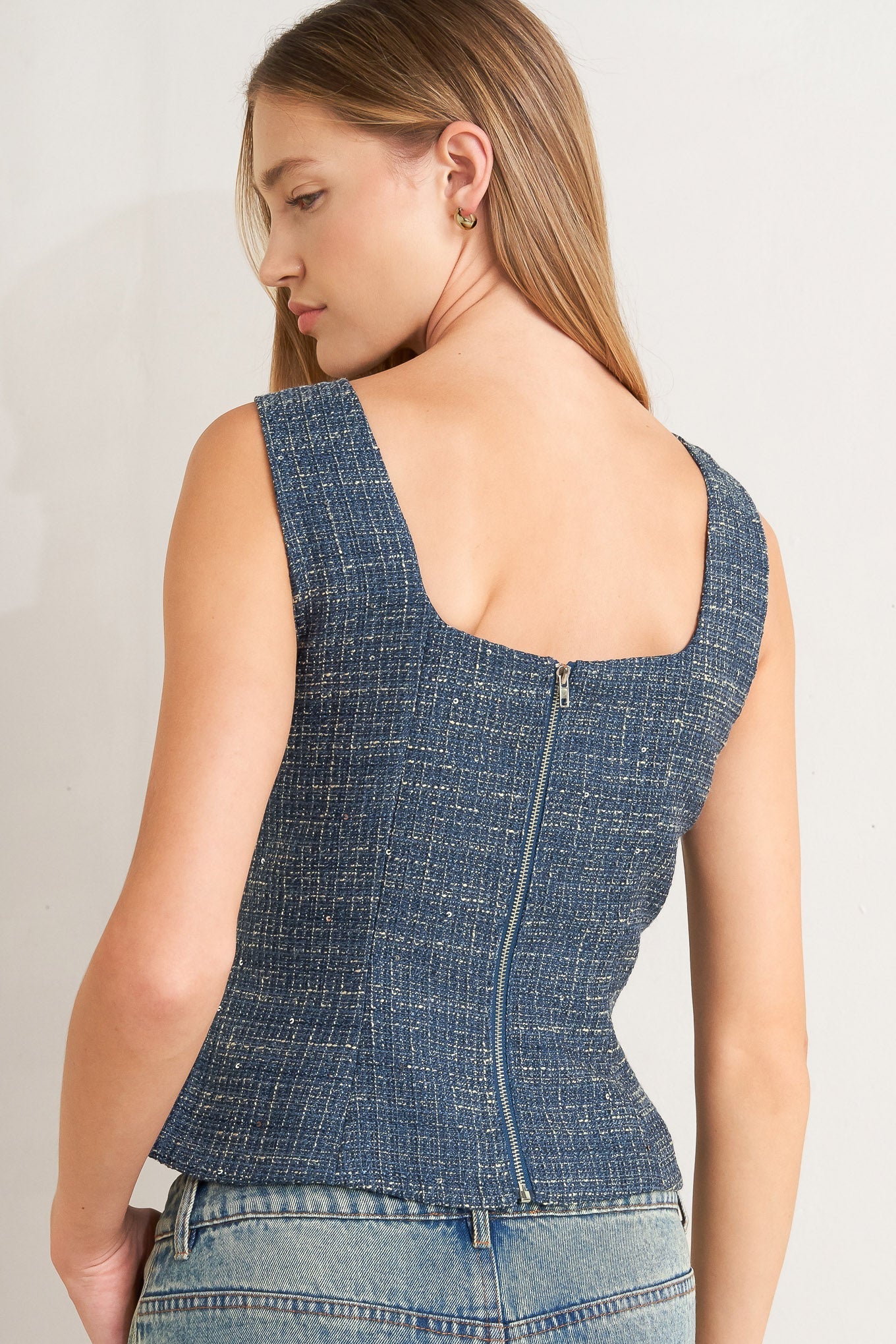 STUDIO FEMME LOOK TWEED TOP