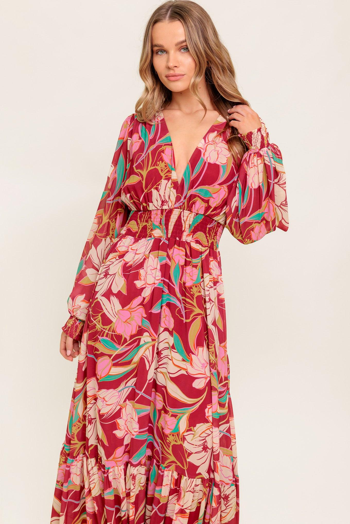 AMAZING PRESENCE WOVEN MAXI DRESS