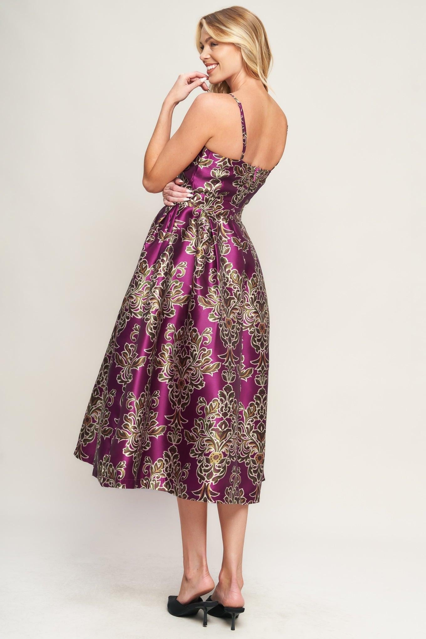 ALONG THE WAY WOVEN MIDI DRESS