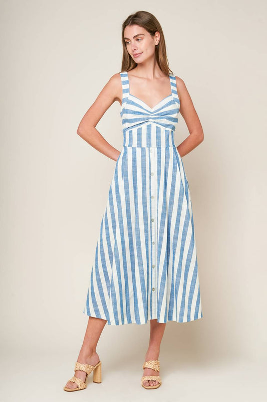 A LUSH WITH LIFE WOVEN MIDI DRESS