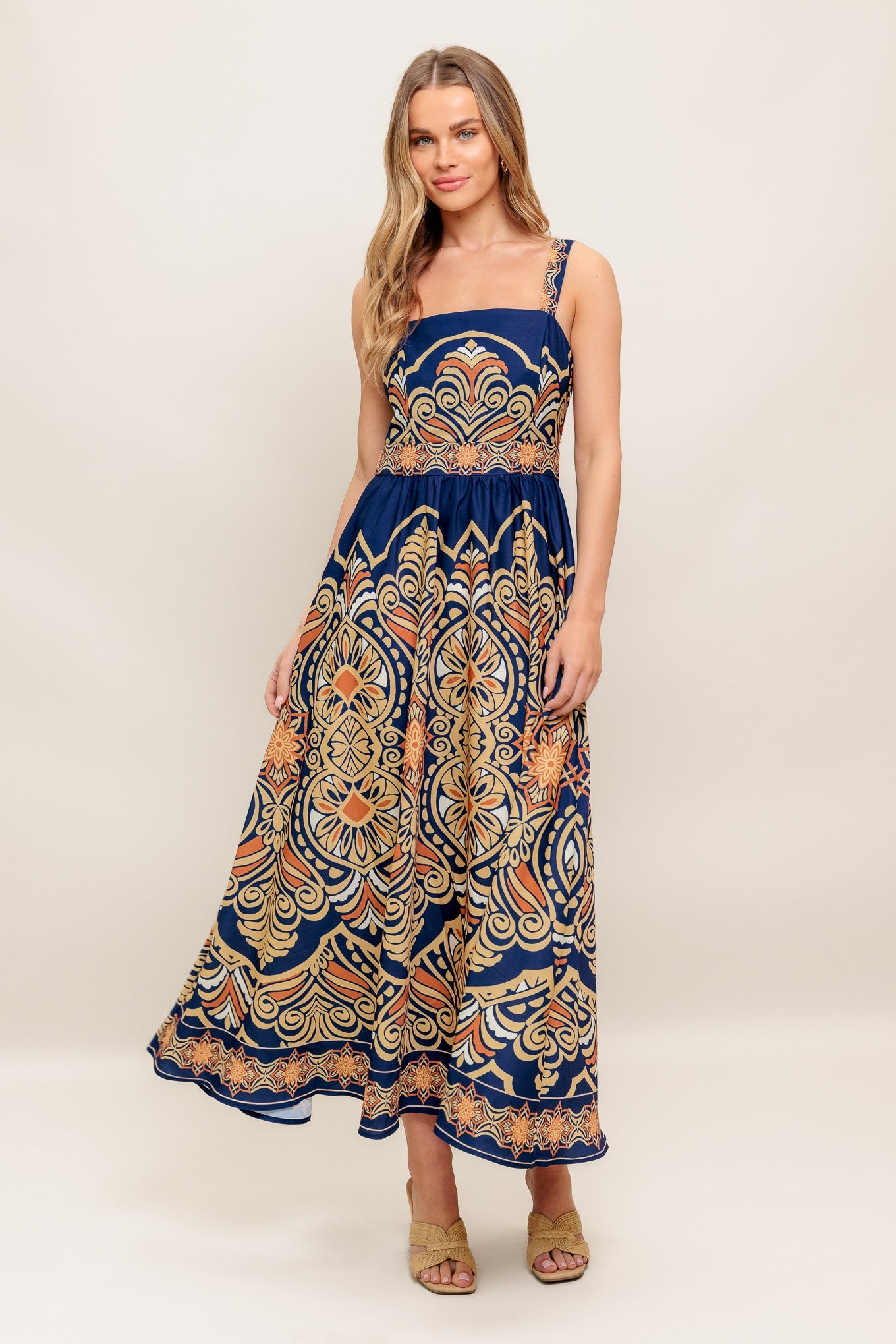 SAHARA DREAMS WOVEN MIDI DRESS