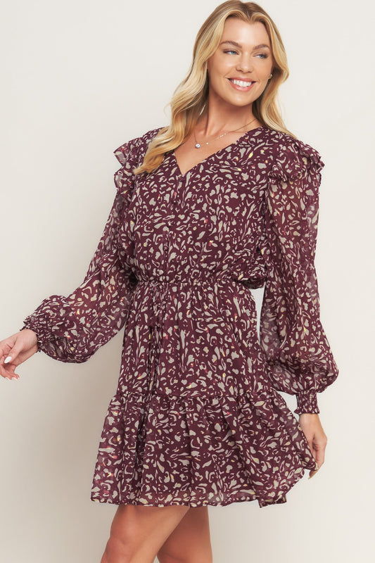 BERRY WILDS WOVEN MINI DRESS