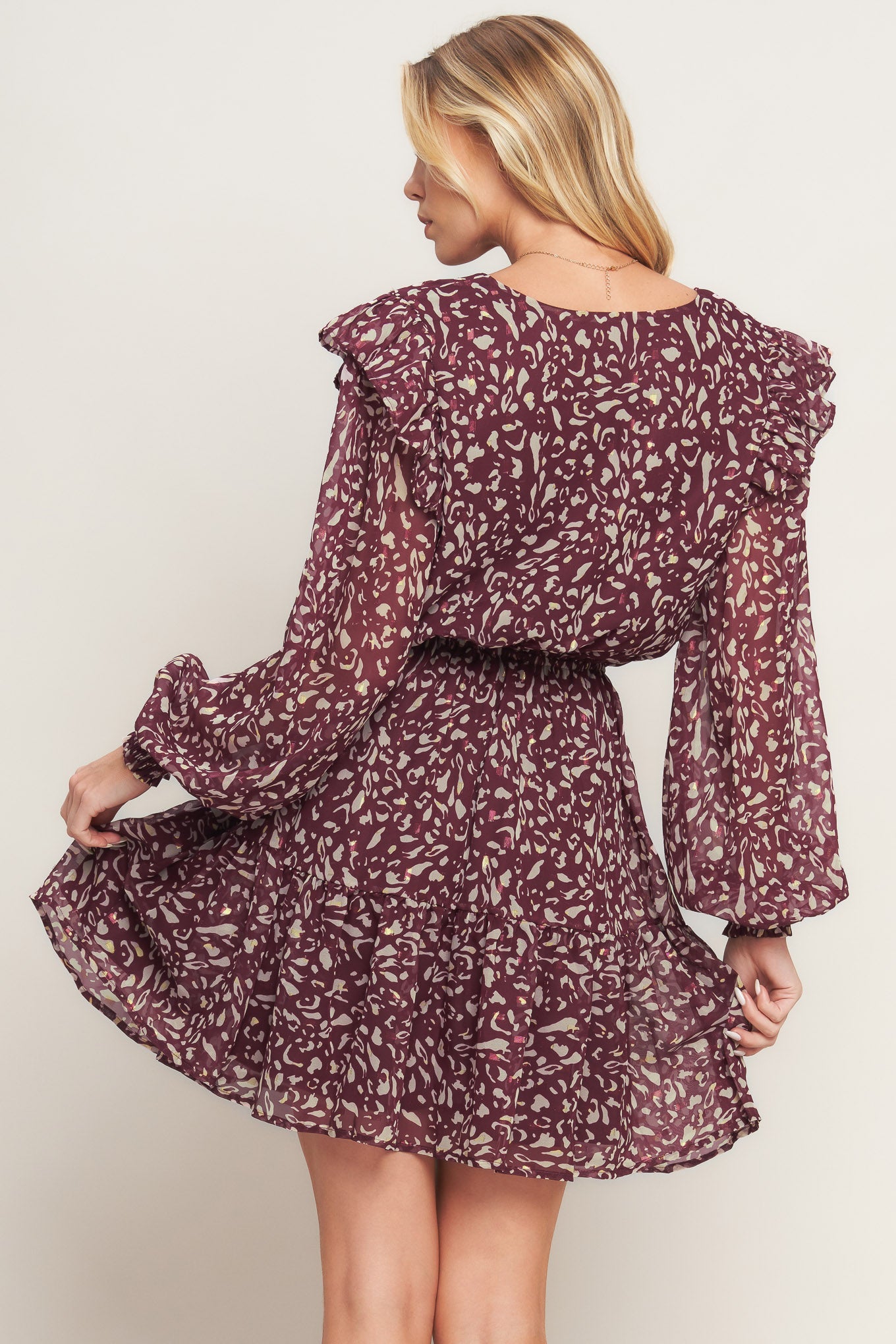 BERRY WILDS WOVEN MINI DRESS