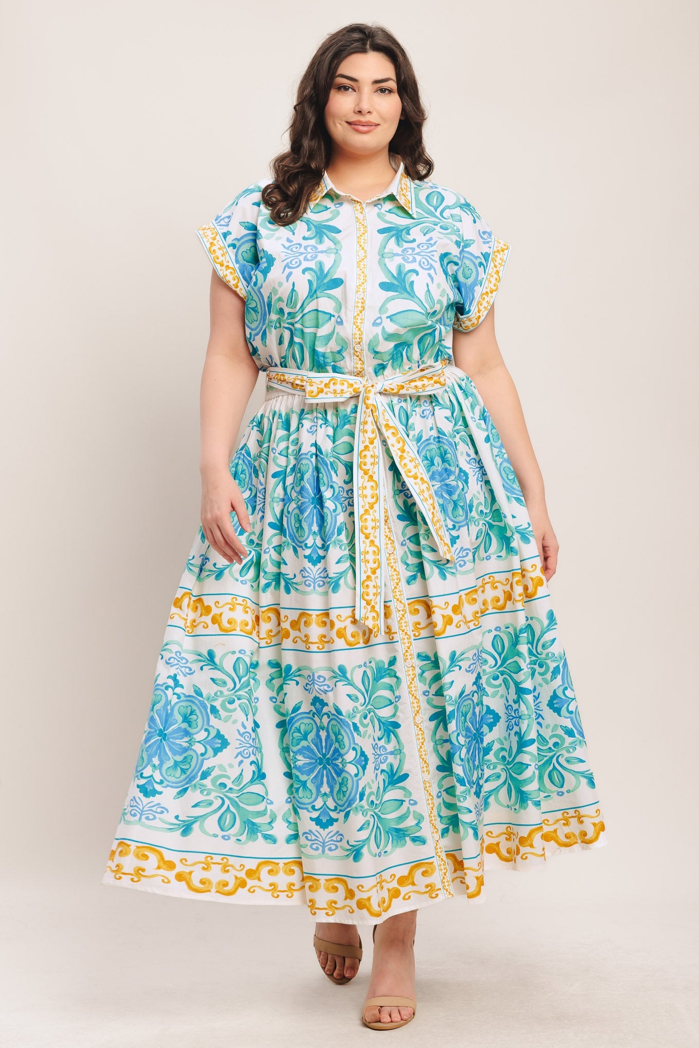 BLUE REGALIA WOVEN MIDI DRESS