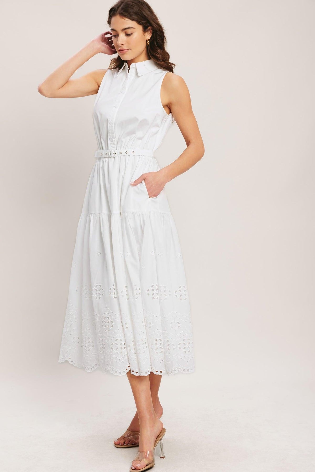 HAMPTONS SUMMER WOVEN MIDI DRESS