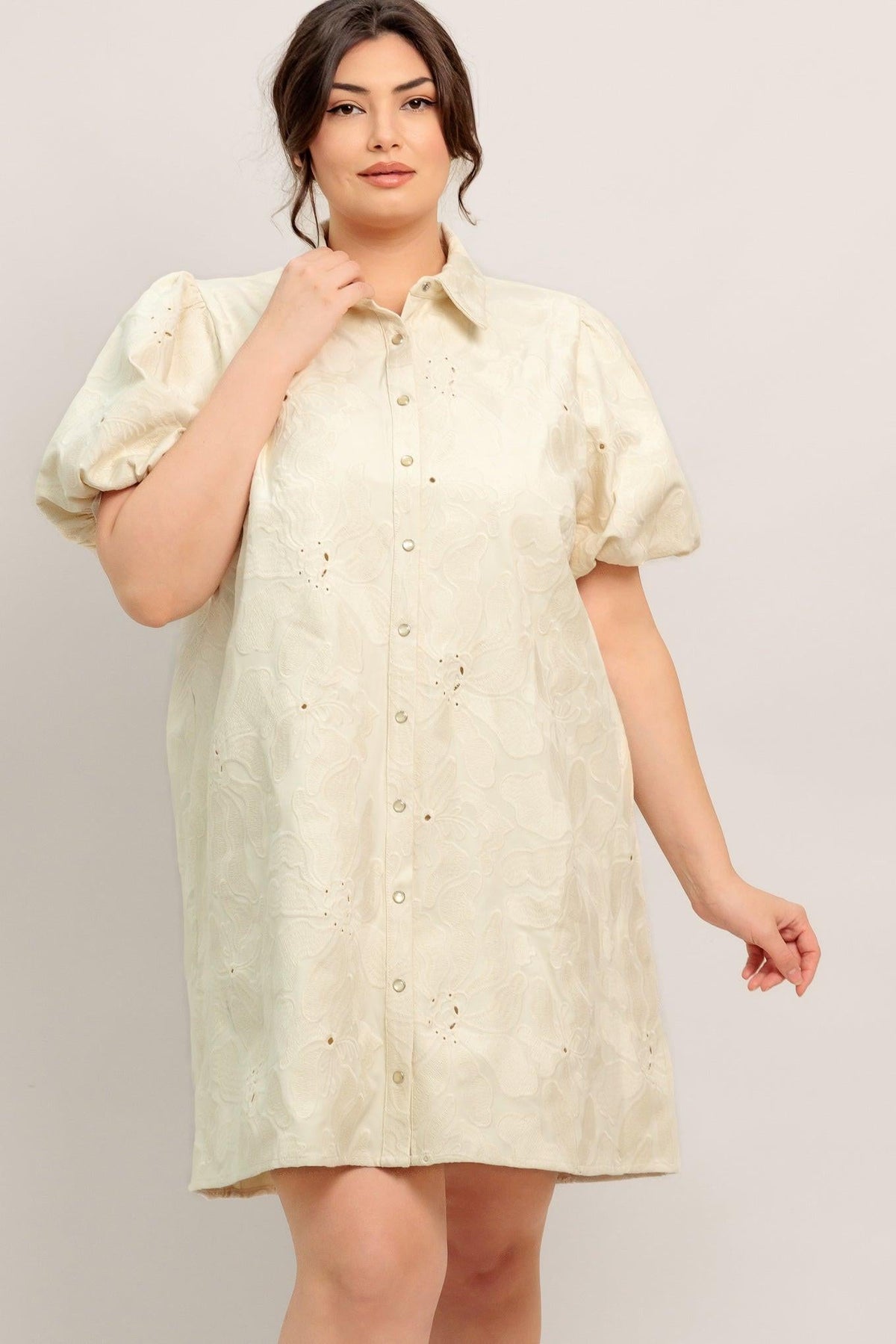 BREATHABLE WEAVE WOVEN MINI DRESS
