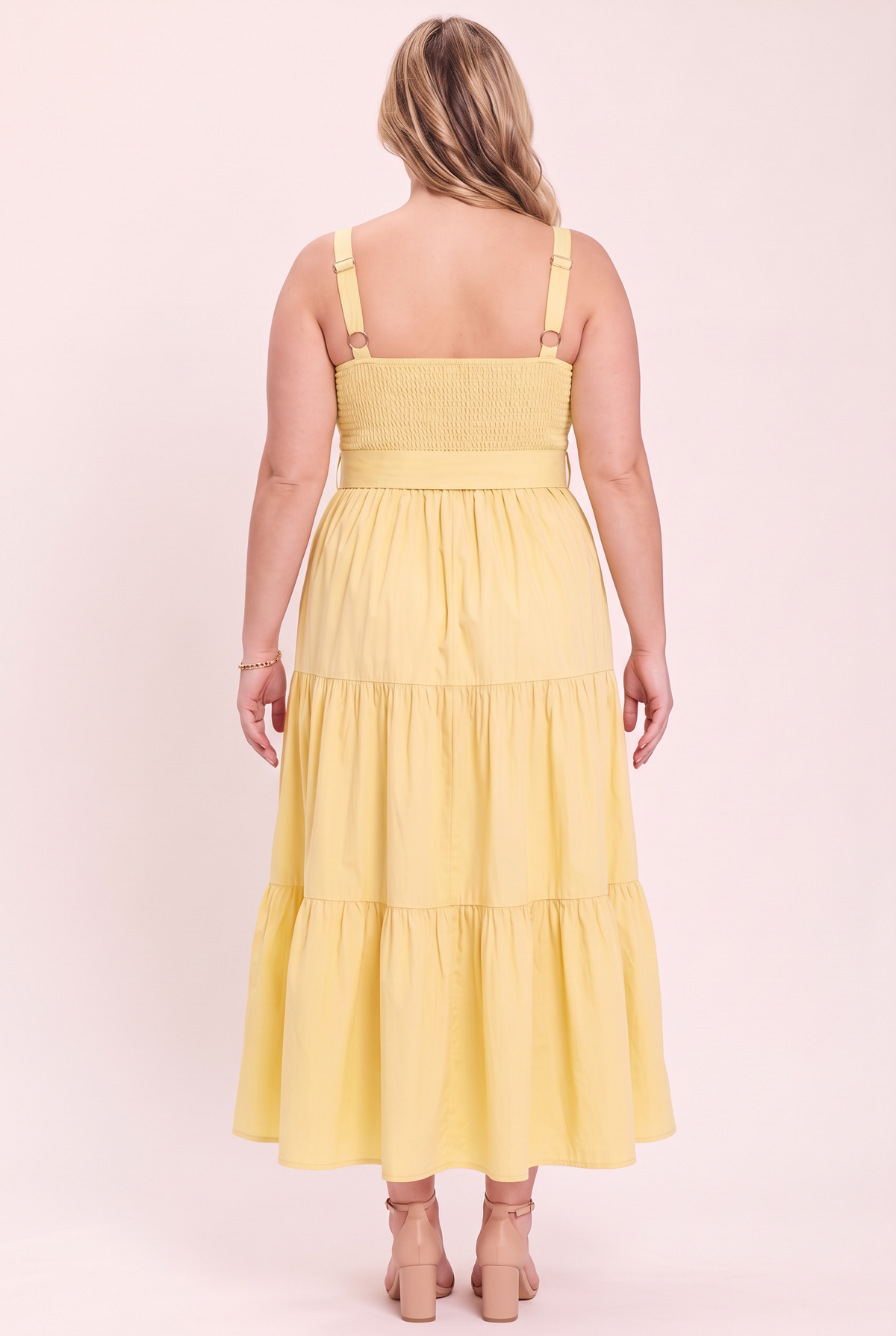 SUNSHINE SERENADE WOVEN MIDI DRESS