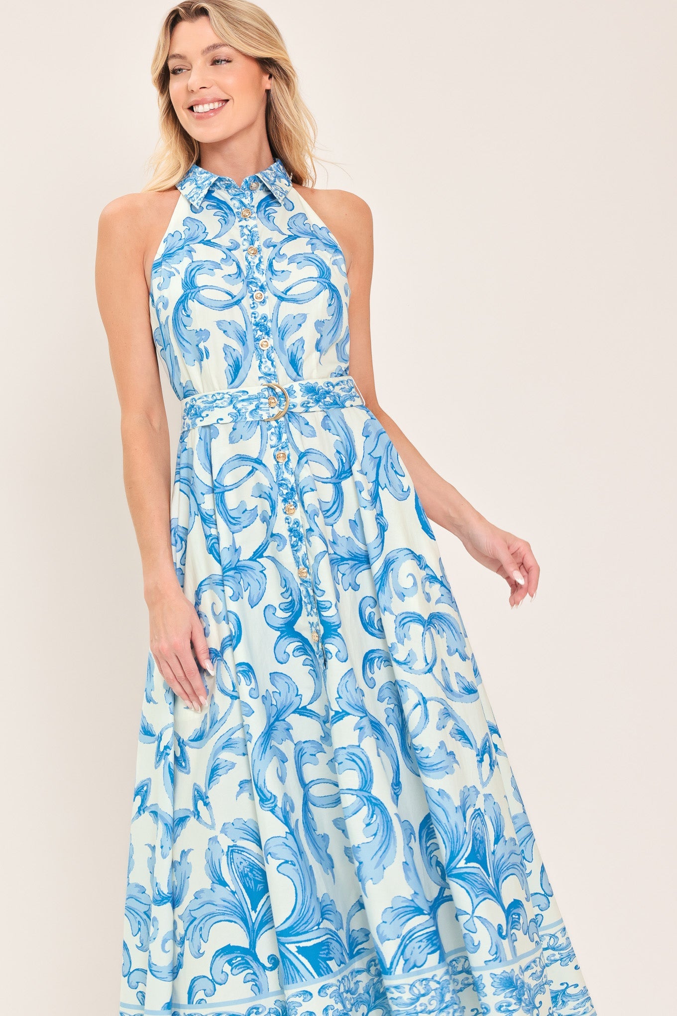 BLUE CHATEAU WOVEN MAXI DRESS