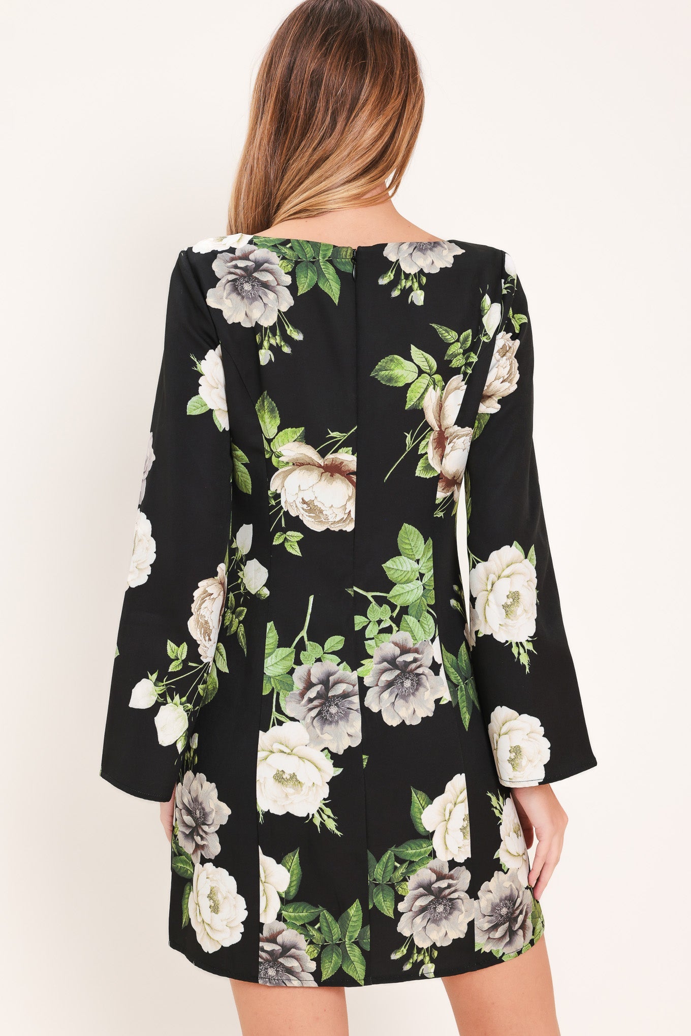 WHISPERING ROSES WOVEN MINI DRESS
