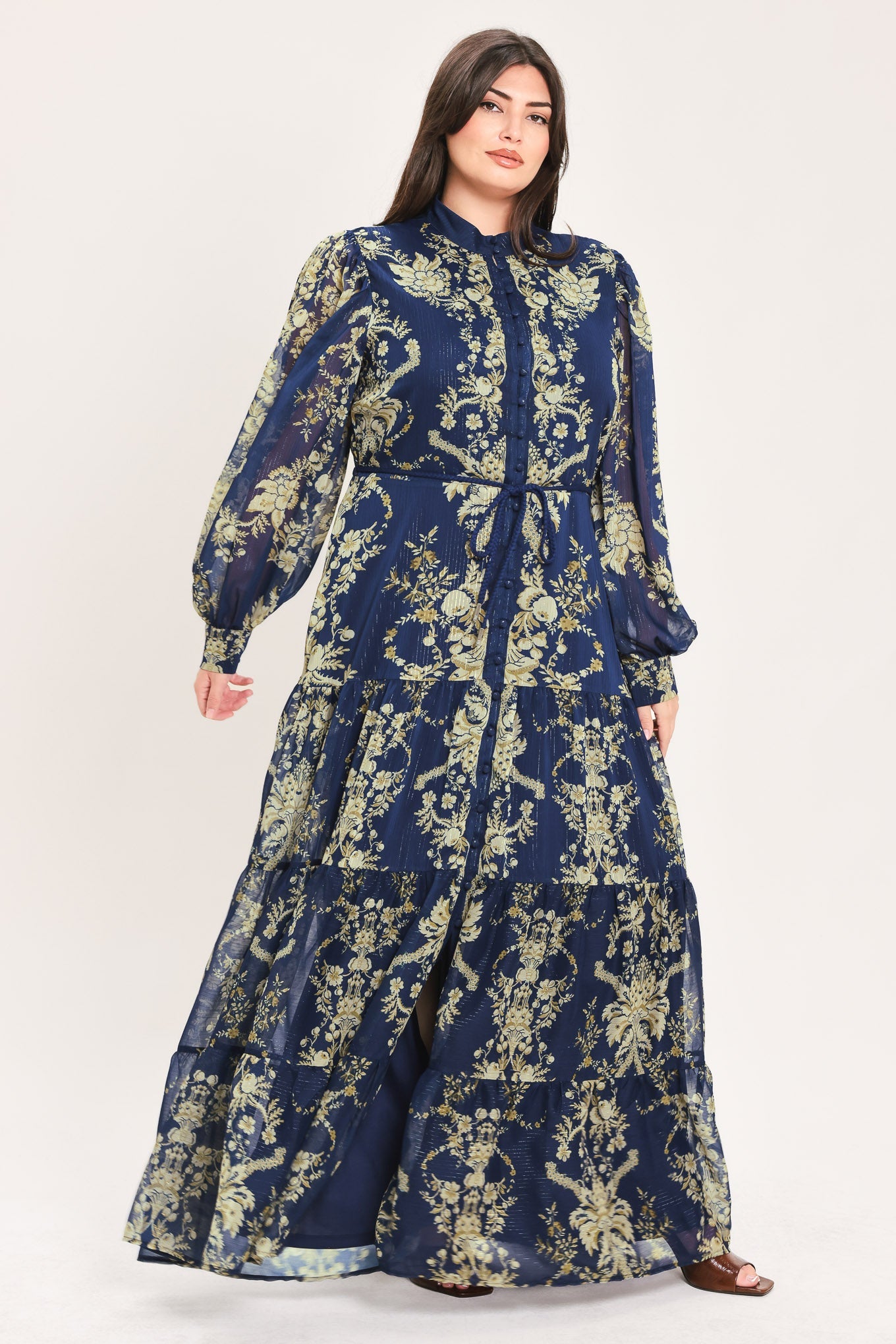 ROYAL HERITAGE BLOOM WOVEN MAXI DRESS