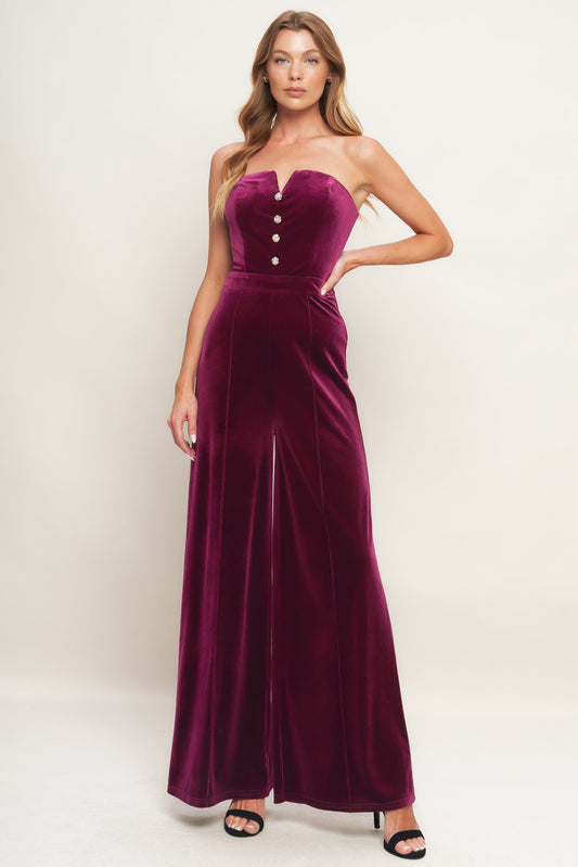 NIGHT QUEEN VELVET JUMPSUIT