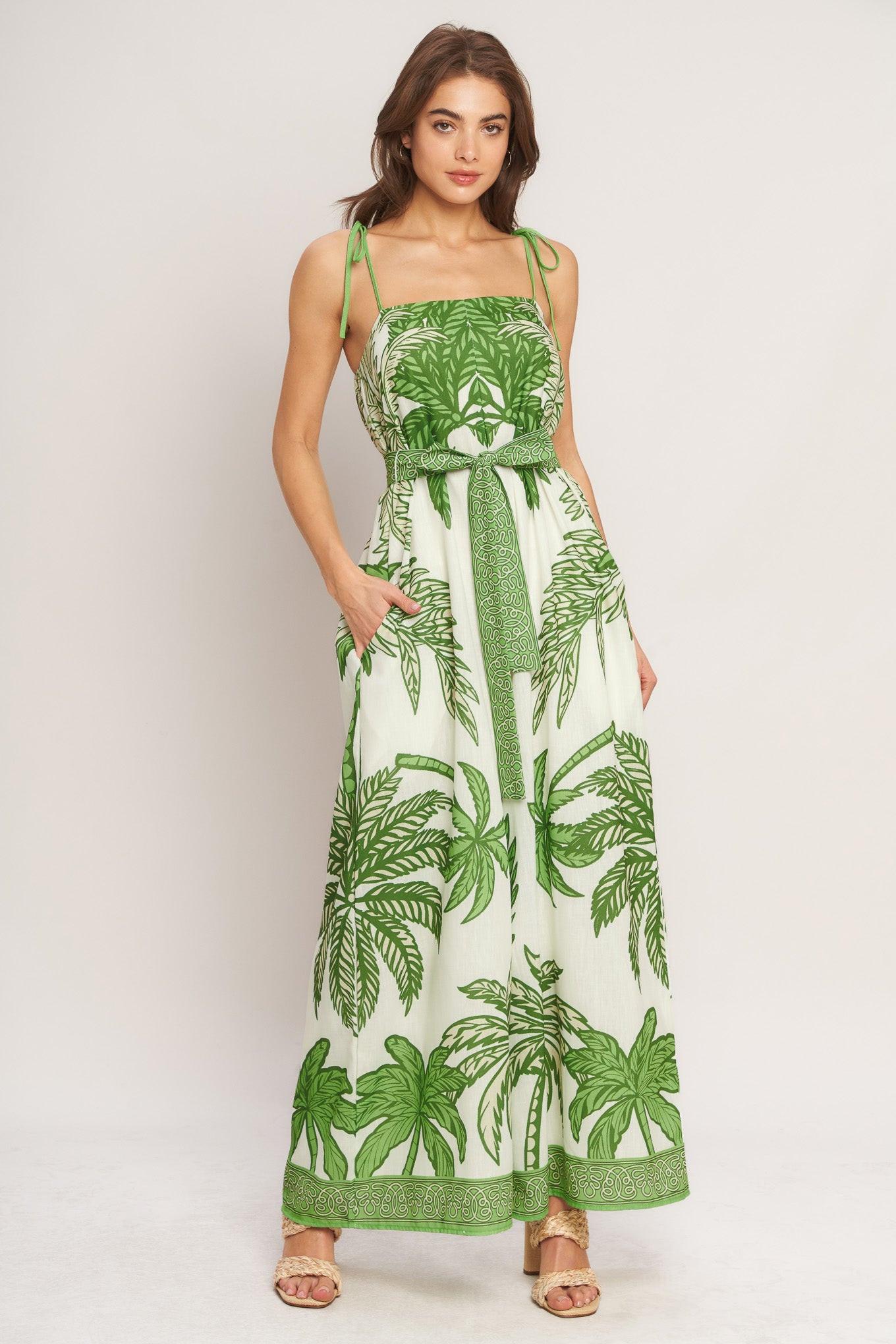 PALM LUXE WOVEN JUMPSUIT