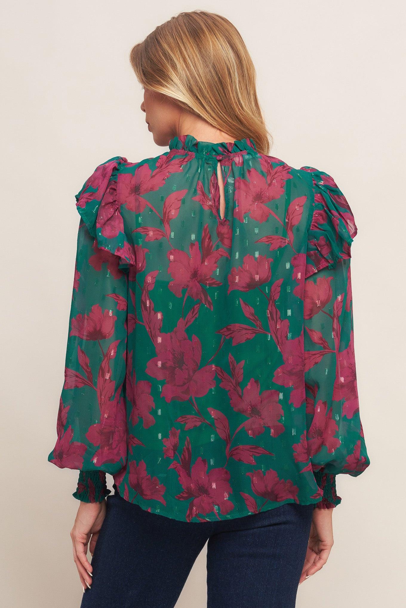 POETIC GARDEN WOVEN TOP