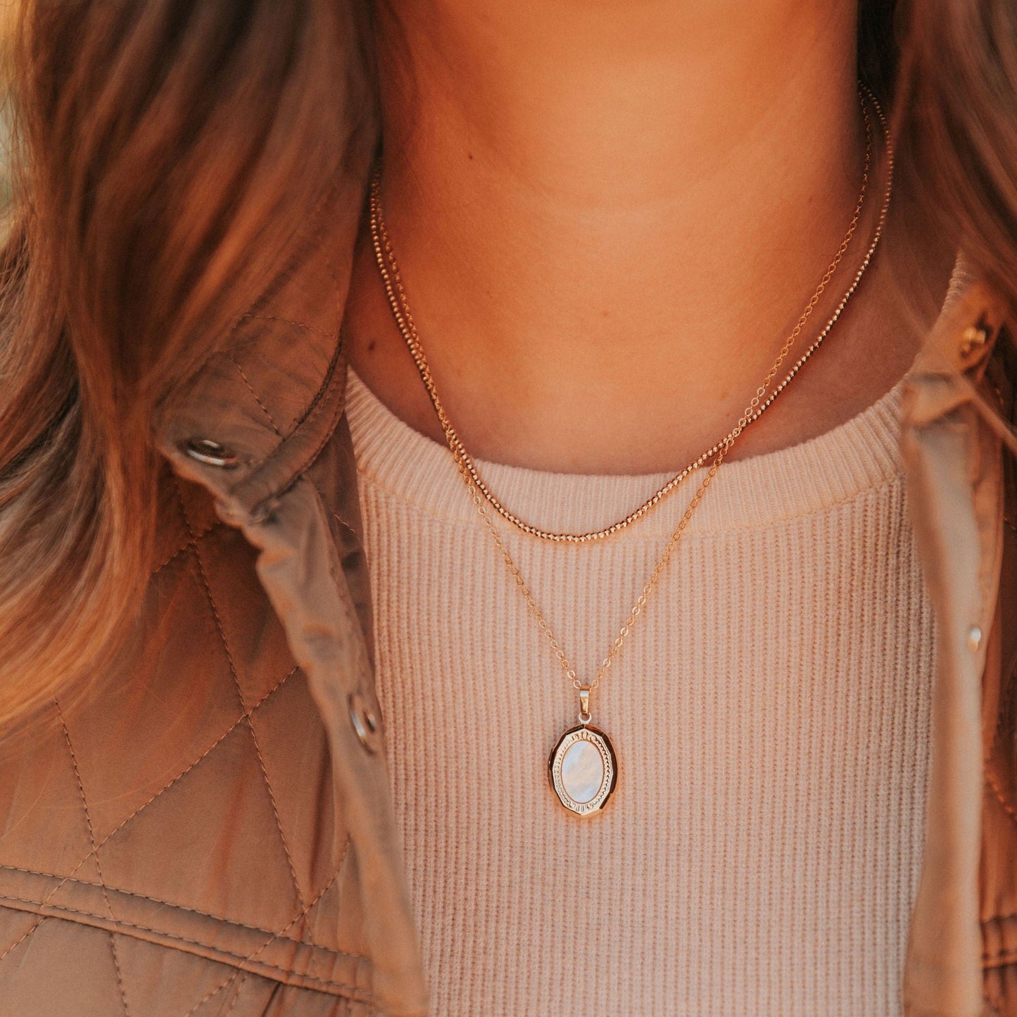 Staci Gold Filled Bead Necklace no