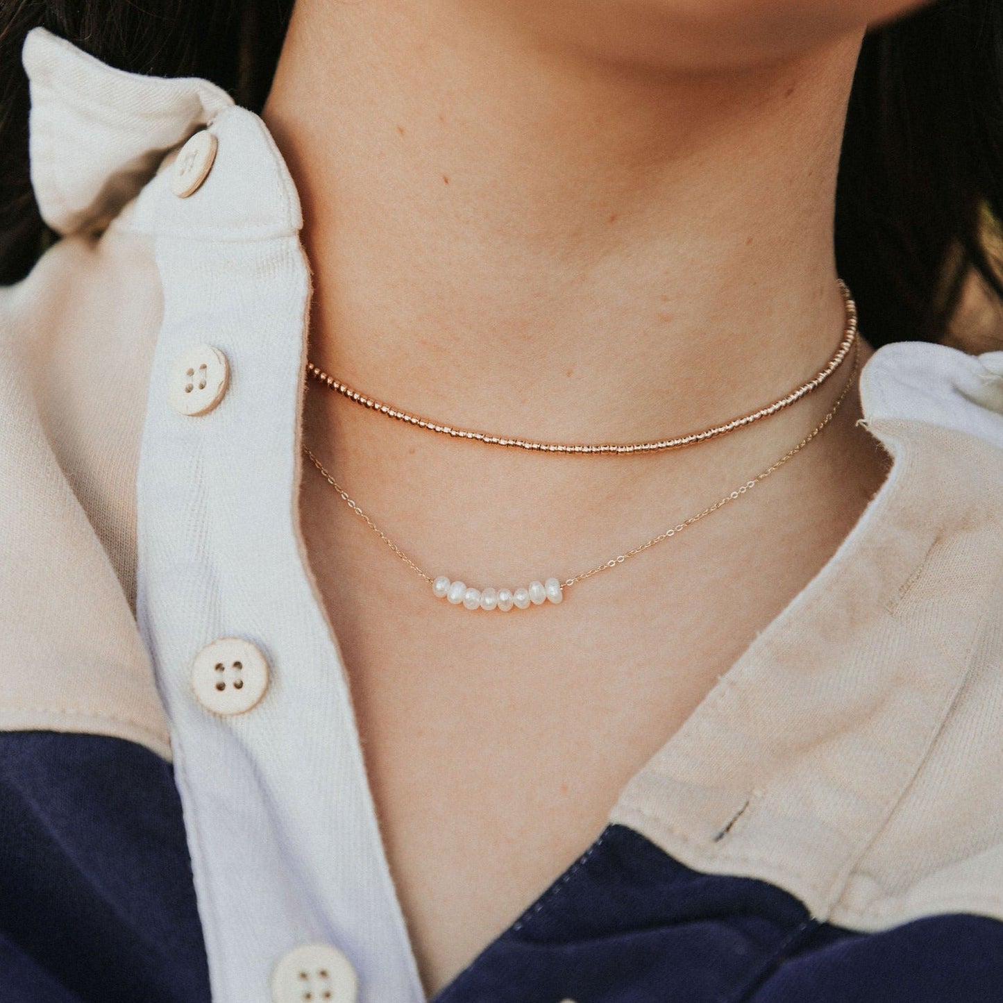 Staci Gold Filled Bead Necklace no