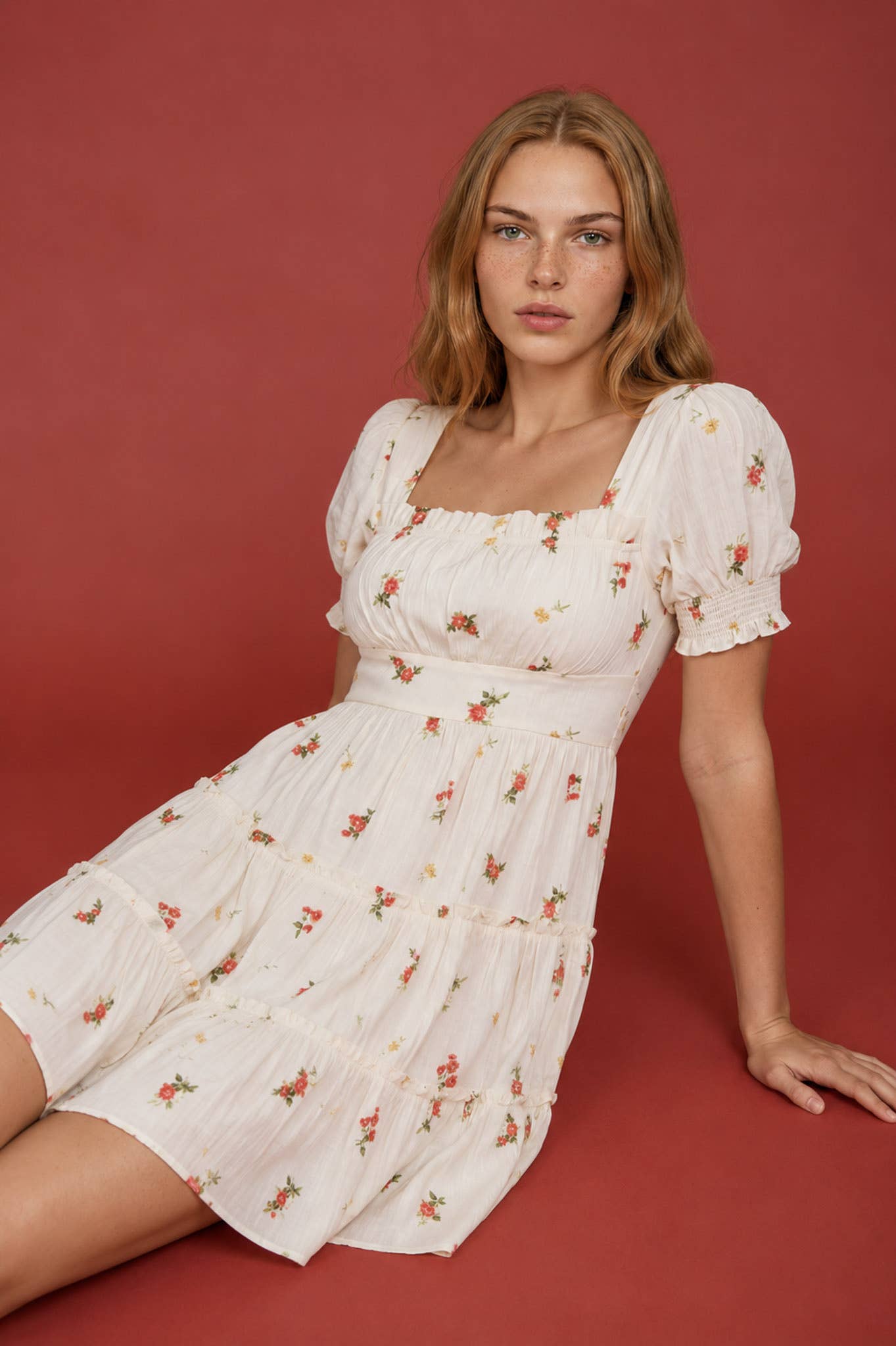 BELLA BLOOM TIERED MINI DRESS