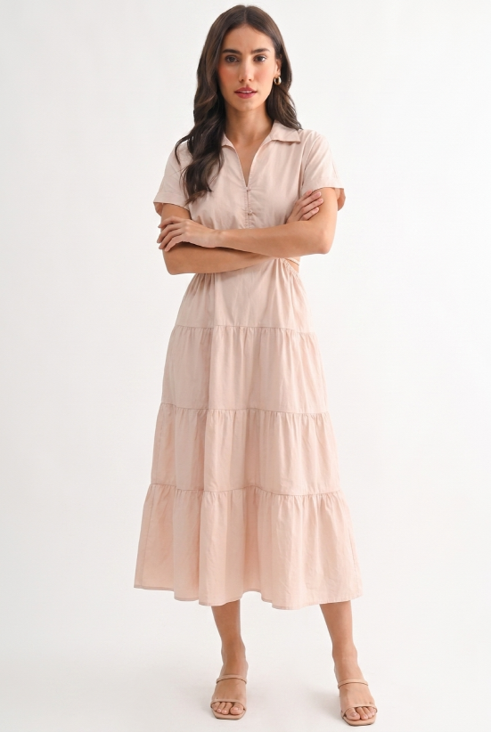 AURORA BLUSH MIDI DRESS